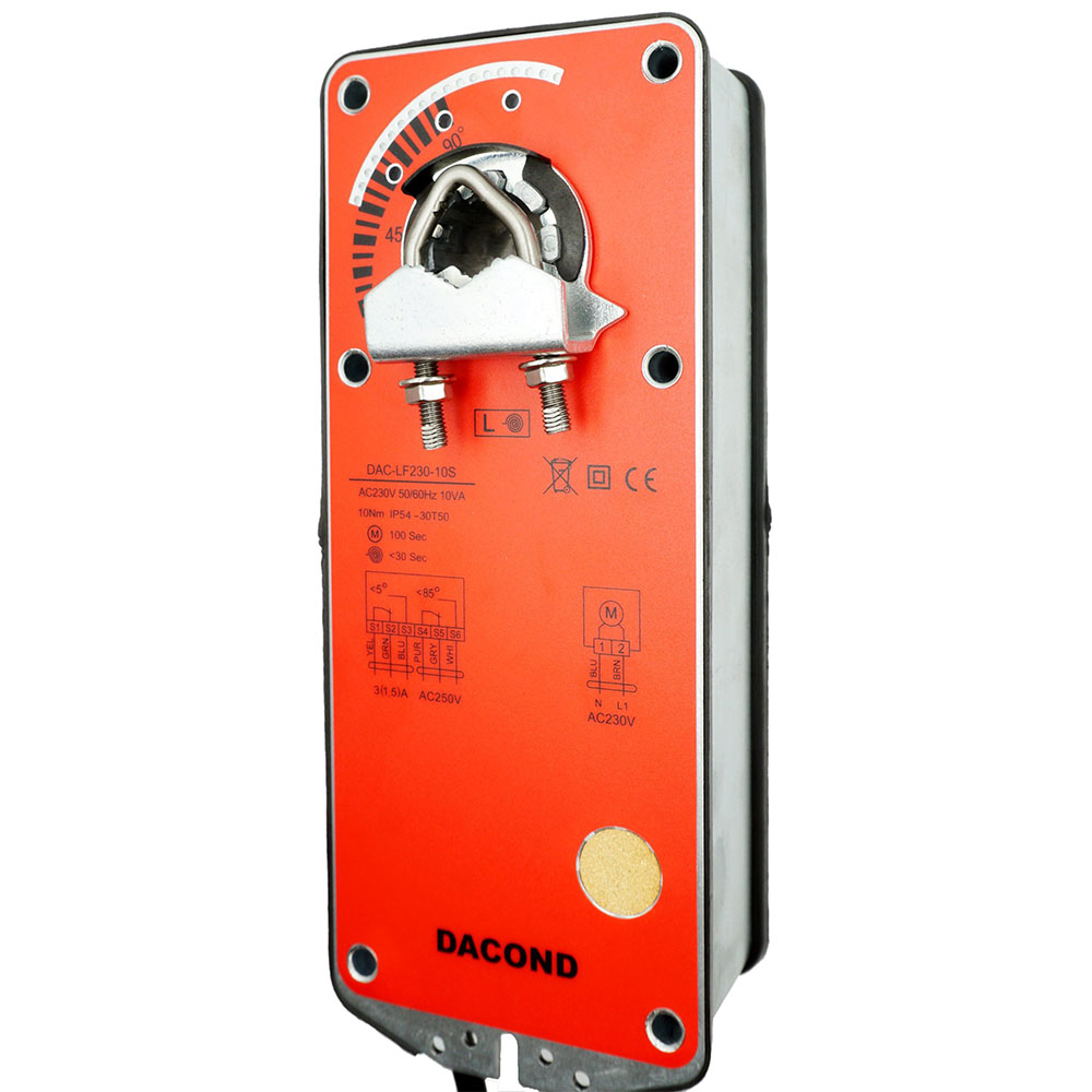 Электропривод DACOND DAC-LF230-10S (10 Н·м, 230 В, с возвратной пружиной)