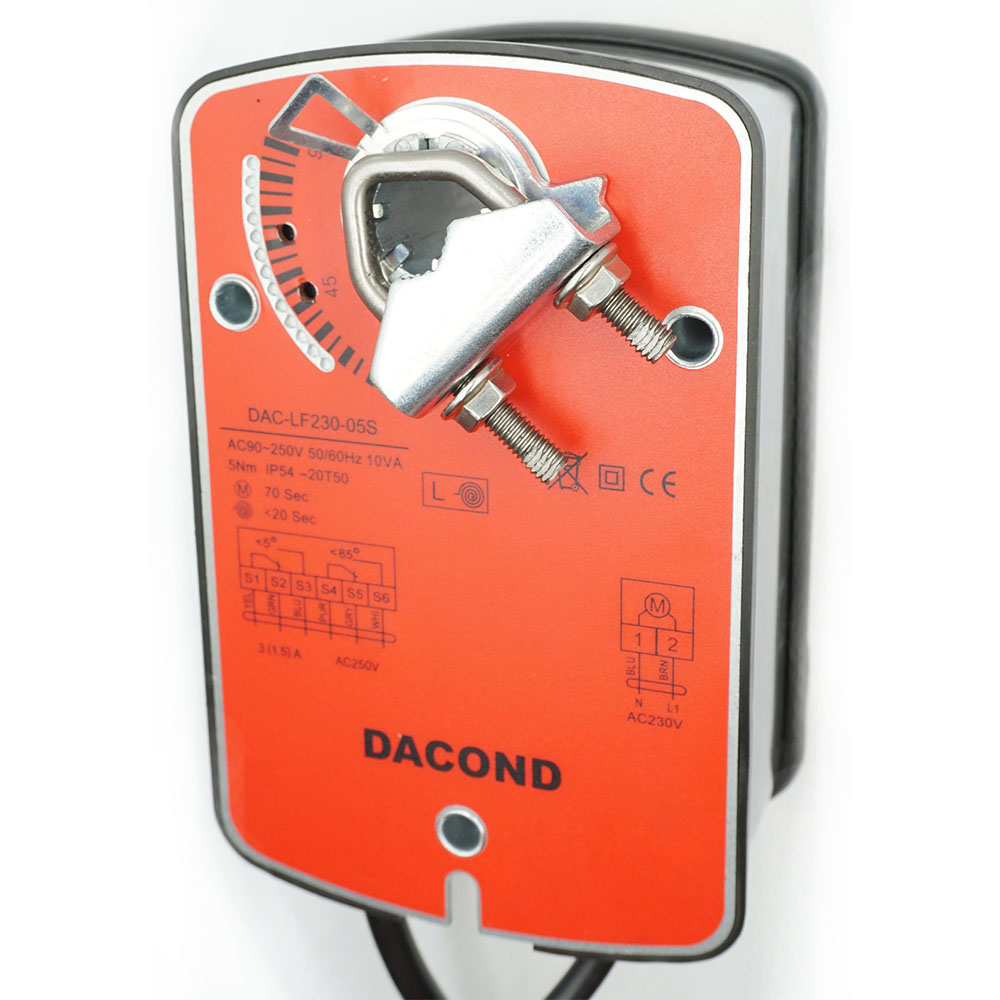 Электропривод DACOND DAC-LF24-02S (2,5 Н·м, 24 В, с возвратной пружиной)