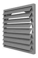 Выход стенной КФ фланец D400 жалюзи 456х456 ASA серый ERA