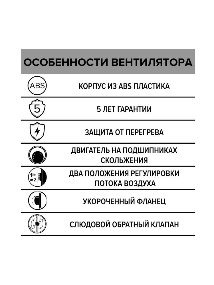 Вентилятор накладной DISC D125 обратный клапан ERA