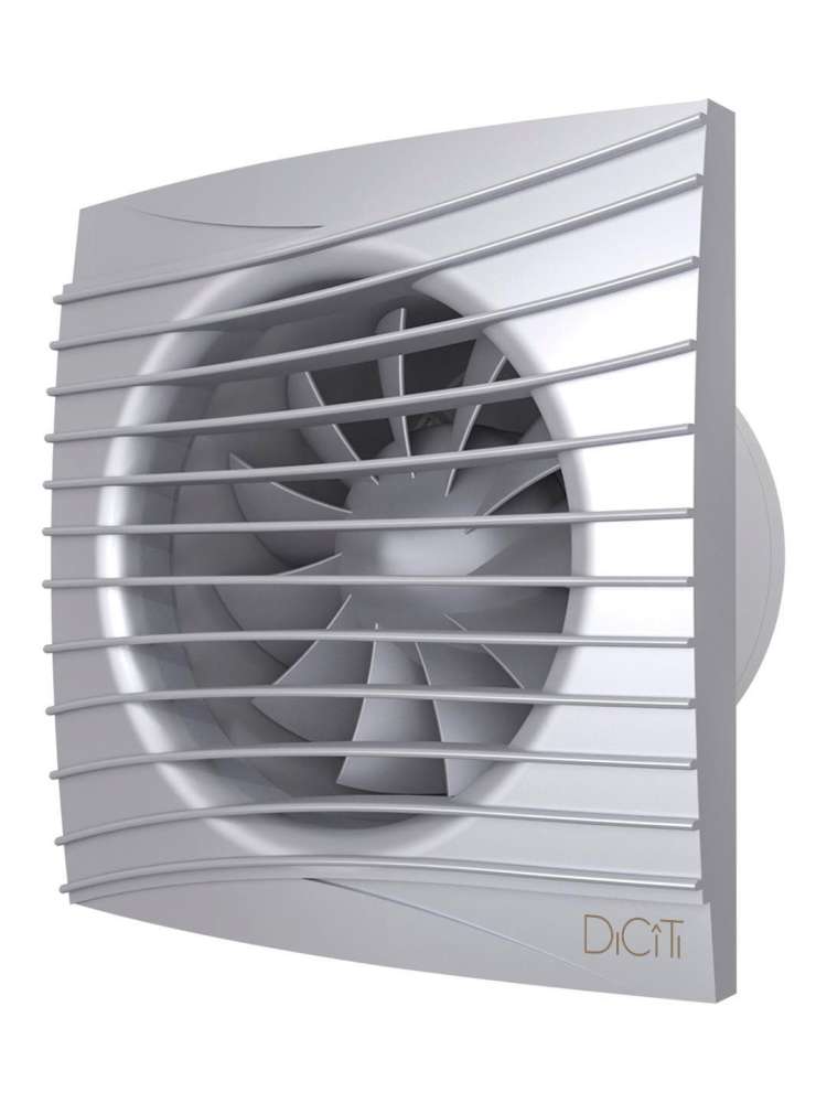 Вентилятор накладной SILENT D125 обратный клапан Gray metal DICITI